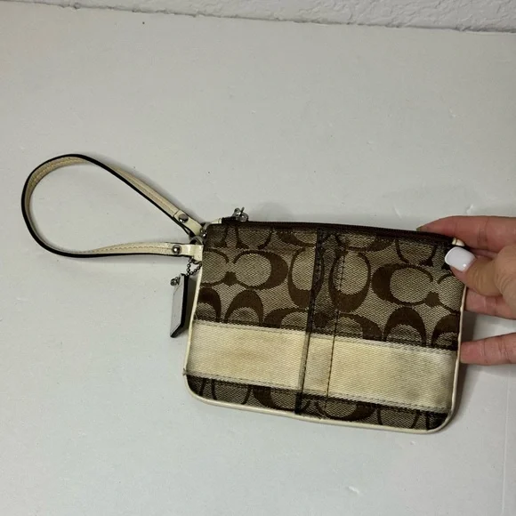 Coach C Monogram Wristlet