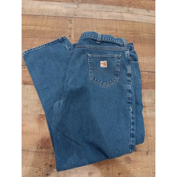 Carhartt FR Jeans Men 44x34 Flame Resistant HRC2‎ Workwear 280-83 Denim (2608)