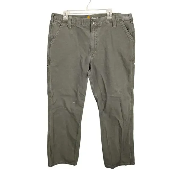Carhartt Jeans Mens 40x30 Relaxed Fit Carpenter Pants Green Rugged Work Farm