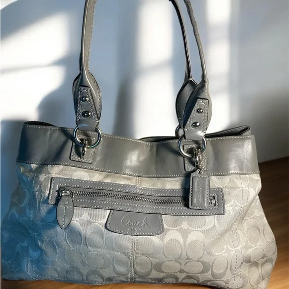 Coach Gray Penelope Signature Tote Bag