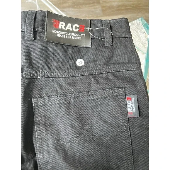 Rac3 Motorcycle Products Jeans for‎ Riders Men Size 32R Blue Denim Pants Padded