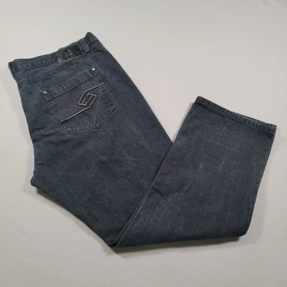 Y2k Enyce Men Jeans 48x34‎ Gray Straight Leg Denim Hip Hop Streetwear