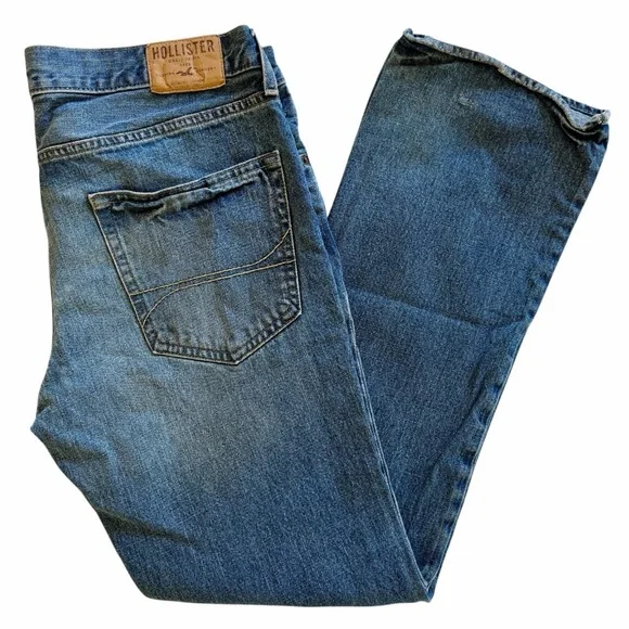 Hollister Vintage Boomer Low Rise Slim Boot Denim Jeans Mens 36x32