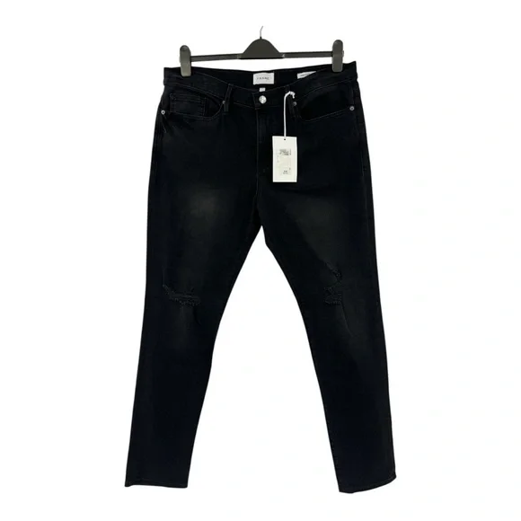 NWT’S Frame Jagger Mid- Rise True Skinny Fit Black Jeans SZ 38 (Fast Shipping)