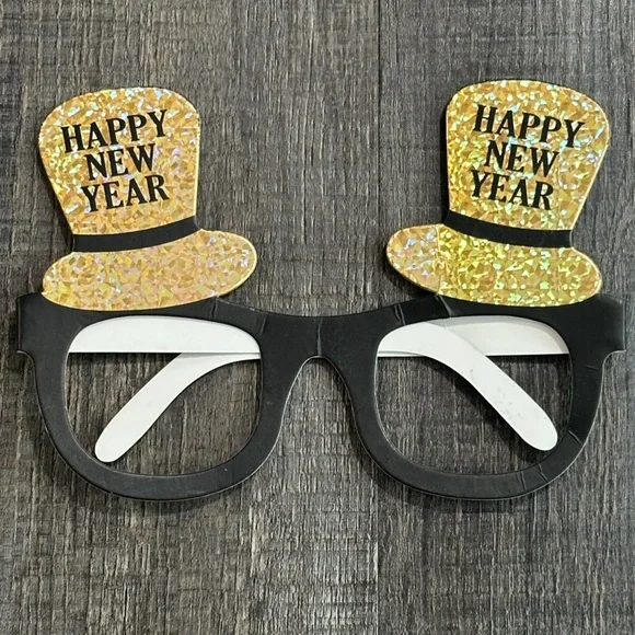 💞 Festive New Year Party Glasses - Black and Gold