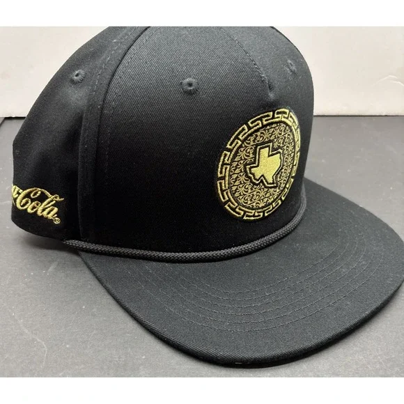 Texas Rangers Baseball Black‎ and Gold Hat Success Brands Coca-Cola