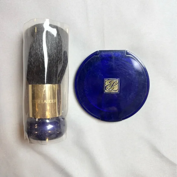 Vintage‎ Estee Lauder Defining Powder Brush And Compact Mirror