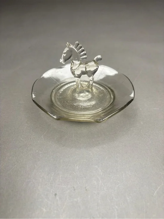 Clear Glass Pony Ring Dish - Small Horse Trinket Holder
