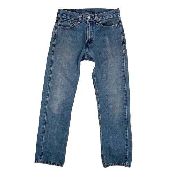 Levis 505 Mens Blue Straight Fit Jeans W30 L30 FLAWED STAINING DIY!