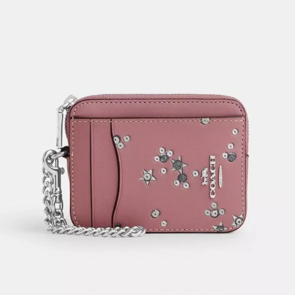 Coach Zip Card Case With Star Print🎀