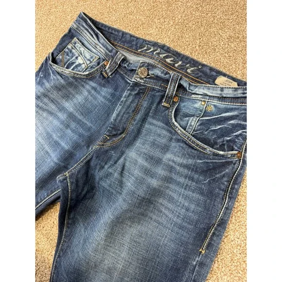 Y2K Mavi Josh Low Rise Easy Bootcut Jeans Mens 33x30 Medium Wash Denim Grunge