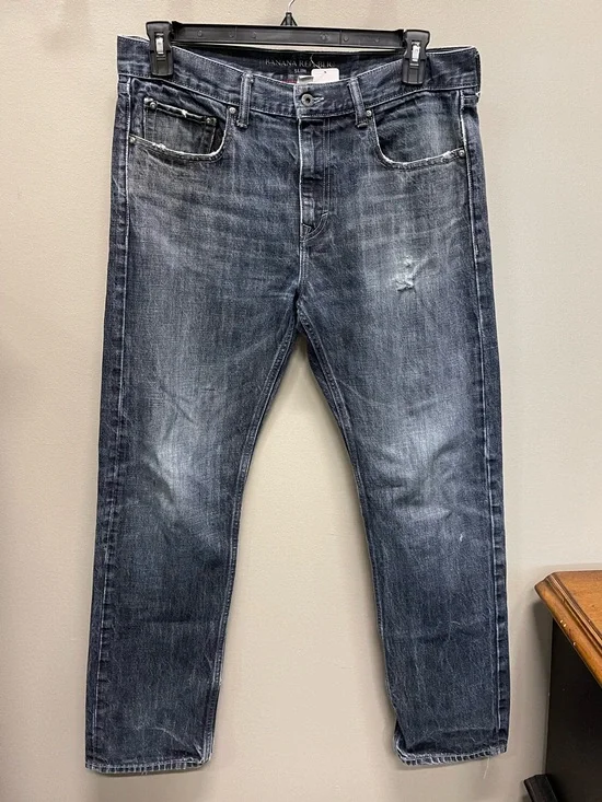 Banana Republic Men's Faded Blue Straight Jeans