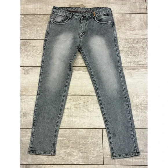 Superdry Vintage Superset Hightek Gray Acid Wash Jeans 32x30 Y2K Orange Tab