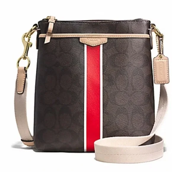 Coach signature swing pack Brown and Red Crossbody Bag