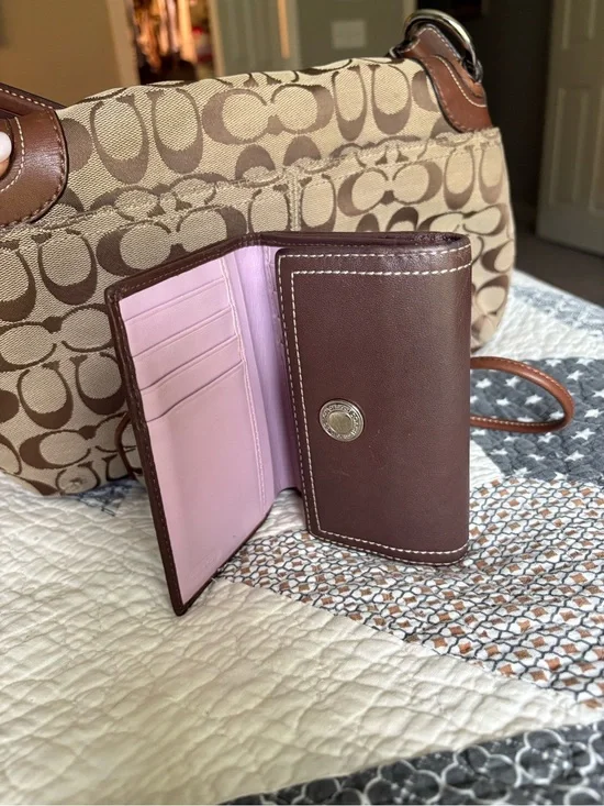 Y2K Coach wallet- Brown and pink