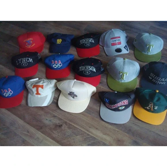 15 HATS OLYMPIC MLB NFL SPORTS   SNAPBACK 90S WHOLESALE LOT HATS VINTAGE HAT CAP