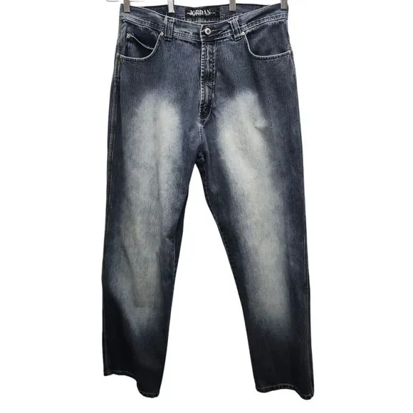 Jordan Craig Factory Distressed Blue Jeans Mens 38x34 Y2K Skater Relaxed Casual