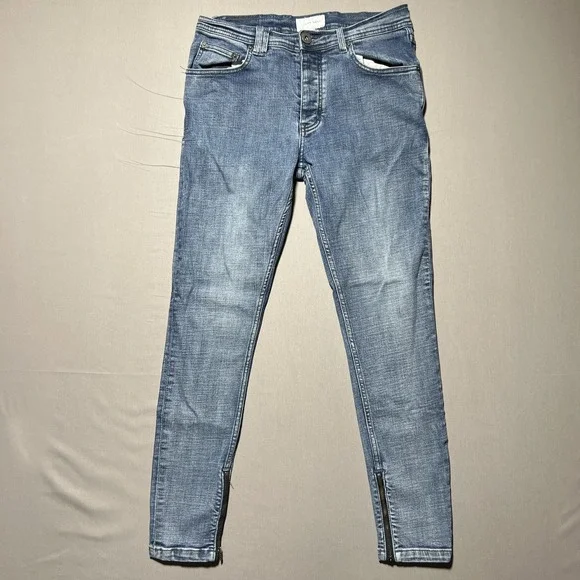 I Love Ugly Zespy‎ Jeans Mens Medium Tapered Slim Fit Ankle Zip Streetwear Pants