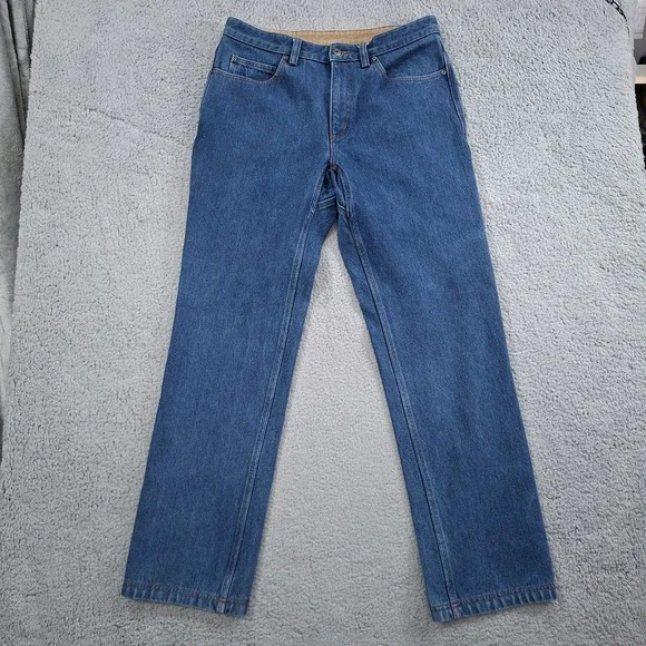 Duluth Trading Co. Ballroom Fleece Lined‎ Jeans Men's 34x34 Blue Denim Workwear