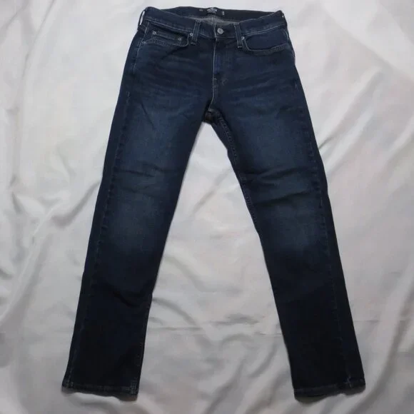 HOLLISTER mens JEANS denim SLIM straight DARK WASH SIZE 28X30