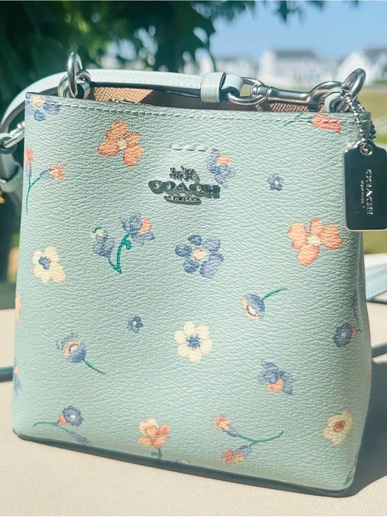 Coach Floral Mini Bucket Crossbody Bag