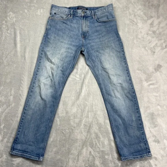 Calvin Klein Jeans Mens‎ 32x30 Blue Denim Light Wash Grunge Straight Leg CKJ 035