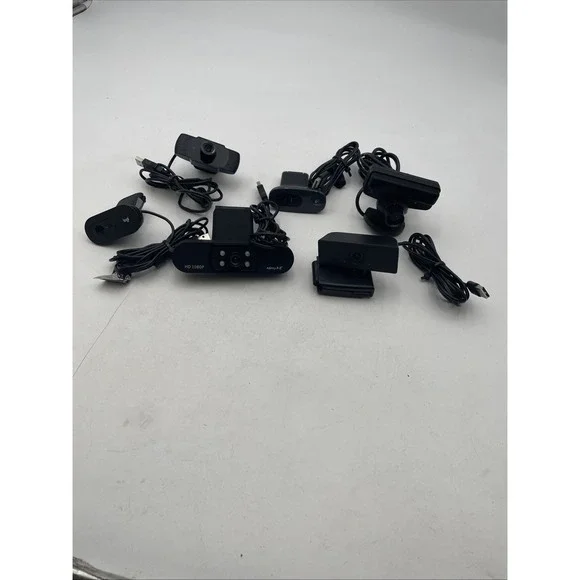 Web Cameras Lot Of 6 Mix Brand 1080P HD Cam Models-All Tested and Working