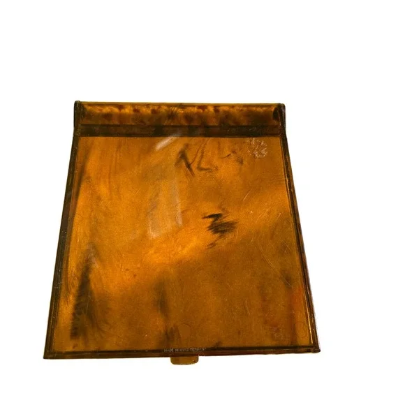 Vintage West Germany Faux Tortoise Shell Folding Compact Mirror  Magnifier