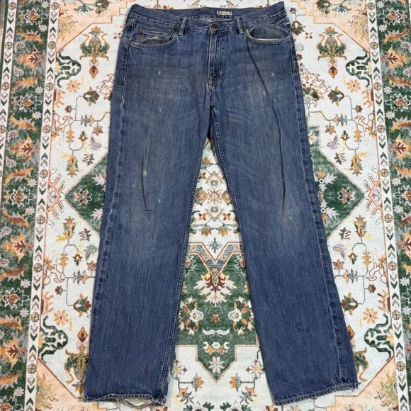 Vintage‎ 90's Polo Ralph Lauren Men's Distressed Denim Jeans Size 34x32