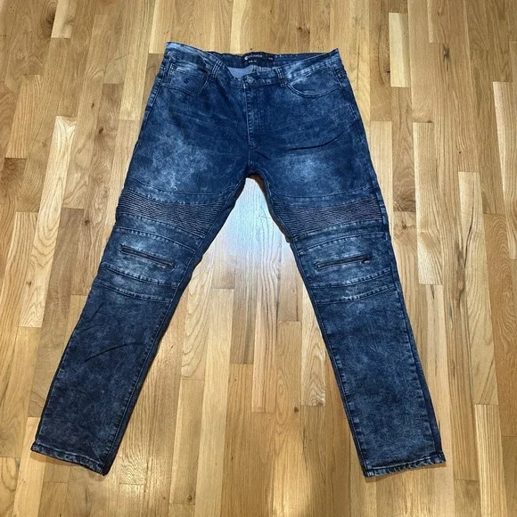 RARE VINTAGE  ROCAWEAR SLIM FIT JEANS‎ ZIPPER/KNEES 40x32