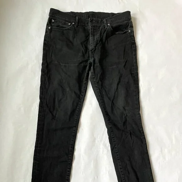 Levis 511 Mens Slim Fit Jeans Classic Black Wash Denim Pants V2