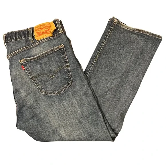 Levi's 501 Jeans Mens 40x30 Blue Medium Wash Button Fly Straight fits‎ (40x29)