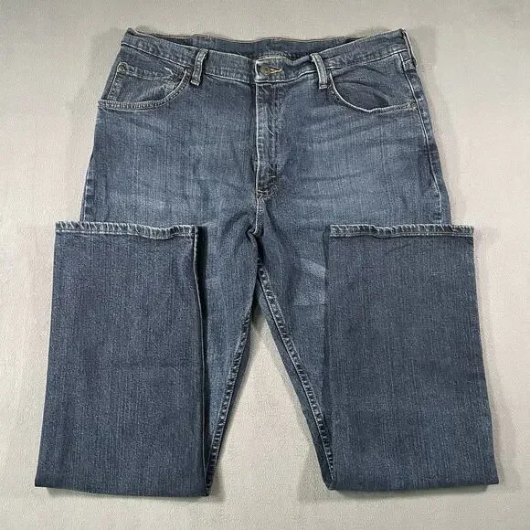 Wrangler Five Star Relaxed Fit Jeans Mens 36x30 Blue Straight 97FXWXD