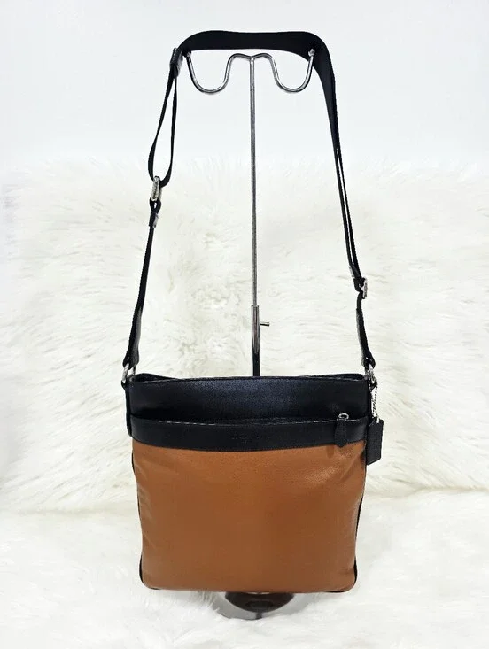 Coach Legacy Leather Crossbody Messenger Bag Brown Black F71842