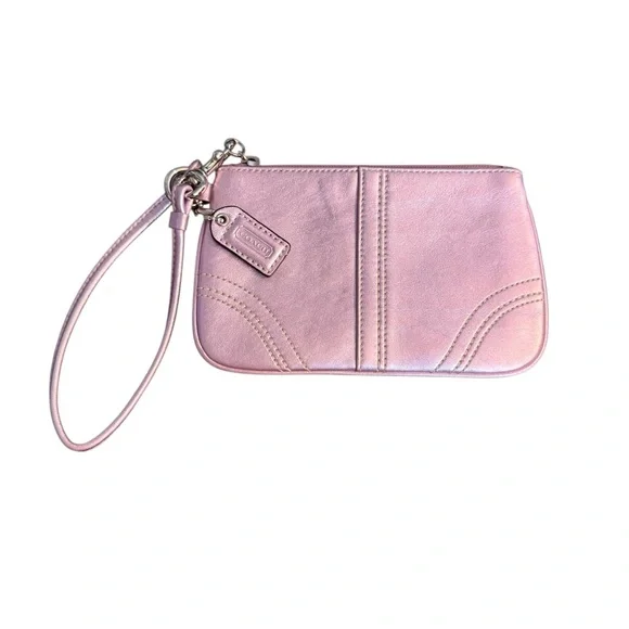 Coach Metallic Pink Wristlet