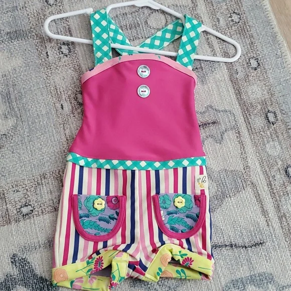 NWT Wildflowers Clothing La La Land Kiddy Pool Pink One Piece Swimsuit Sz12m