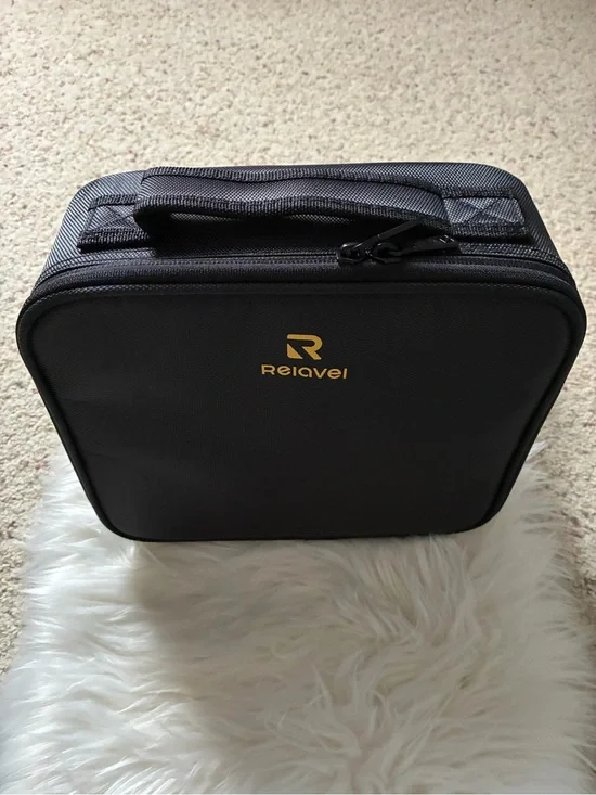Relavel Black Travel Case with Gold Logo