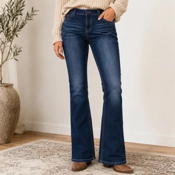 BKE Denim Womens Jeans Size 32L Payton Bootcut Stretch Dark Wash