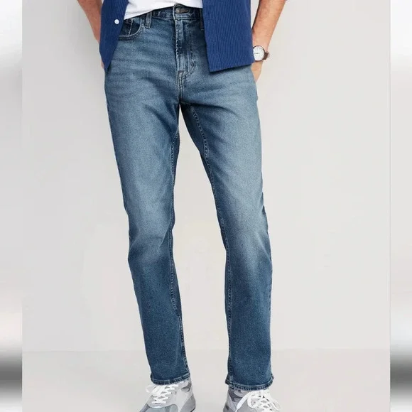 Old Navy Straight Built In Tough Built In Flex Medium Wash Jeans Size Men 32x30