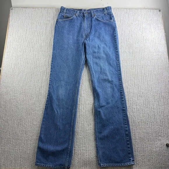 Vintage Levis 517 Orange Tab Jeans 34x34 (Fits 32x34) Mens Bootcut Blue Denim