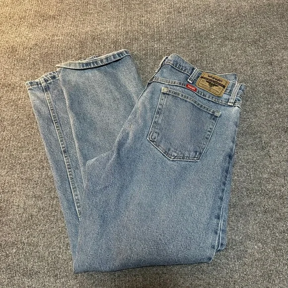 Wrangler Premium Quality Mens Straight Leg Jeans Medium Wash 36x30 1096FXVDB
