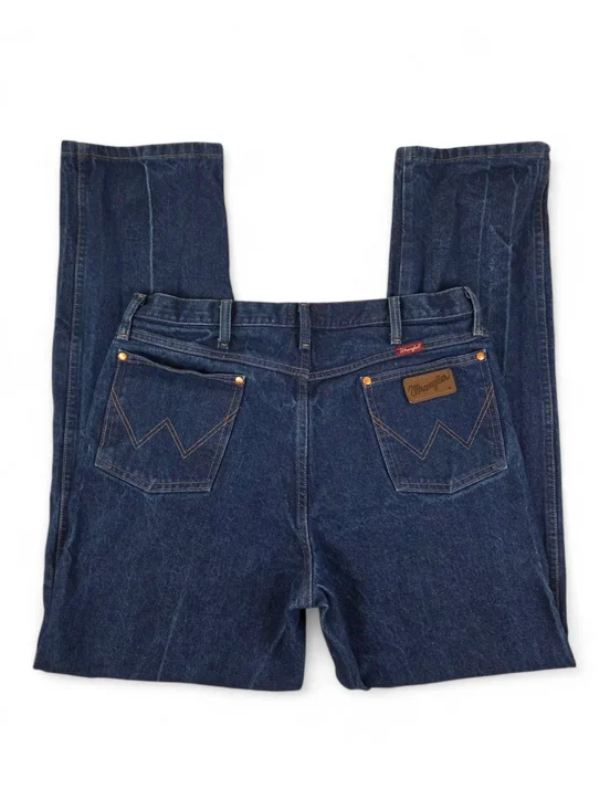 Wrangler 31MWZ Relaxed Fit Jeans Mens 36x34 Dark Wash Straight Denim Cowboy Cut