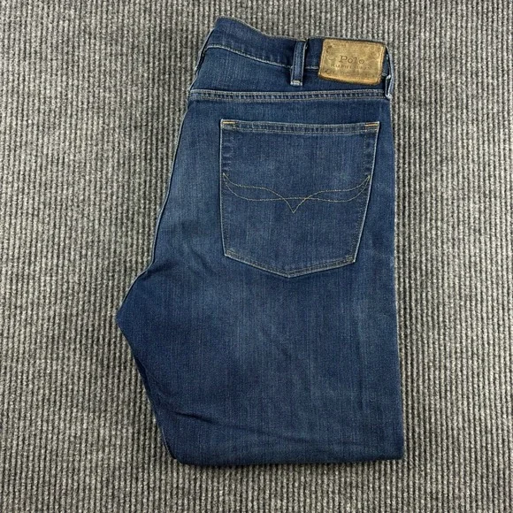 Polo Ralph Lauren Parkside Active Taper Jeans Mens 38x30 Dark Wash Blue Denim