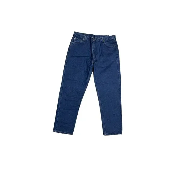 VTG Carhartt B21DST Mens Relaxed Fit Flannel Lined Insulated Denim Jeans 42X36