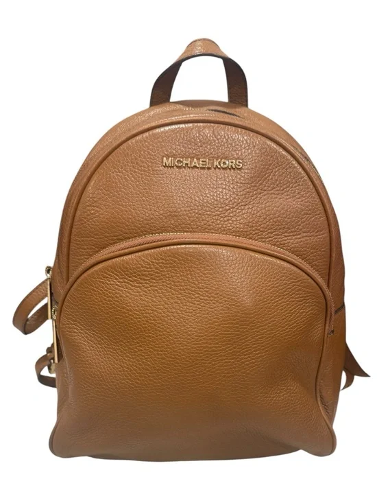 Michael Kors Cognac Pebbled Leather Backpack