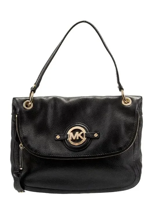 Michael Kors Black Textured Leather Stockard Bag