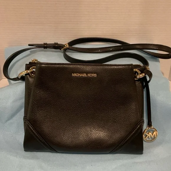 Michael Kors Black‎ Leather Crossbody Bag