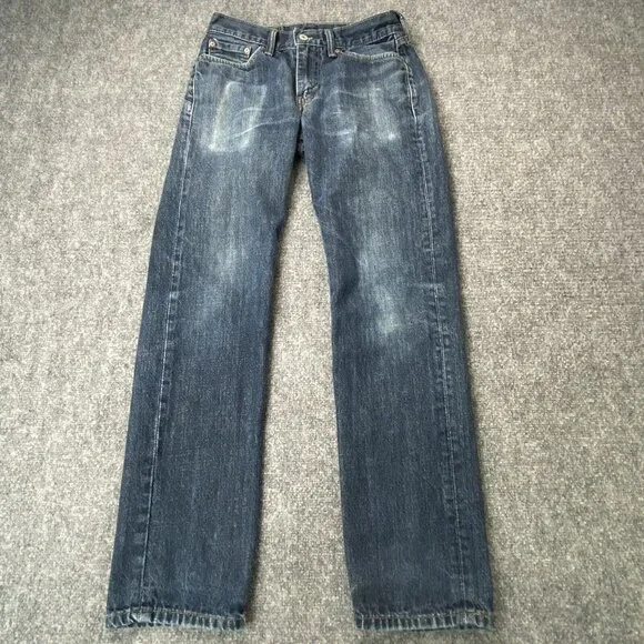 Levi's 514 Slim Straight Men 29x30.5 Blue Denim Distressed Fade Streetwear  Work
