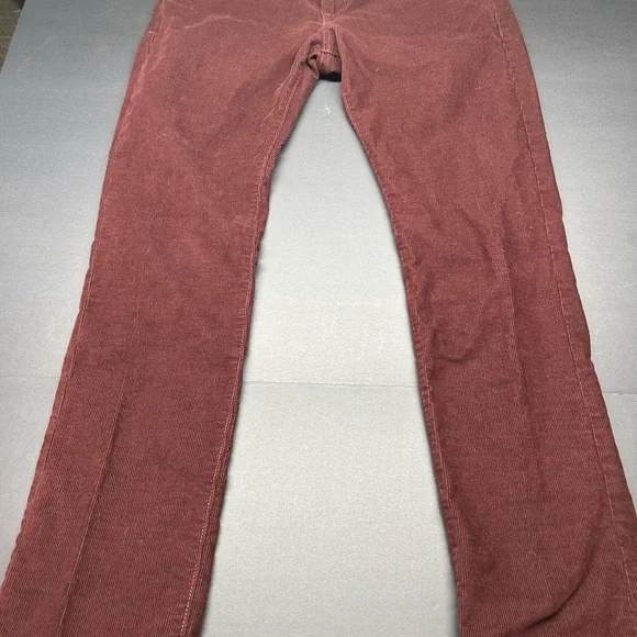 J. Crew Men’s Straight‎ Corduroy Jeans in Deep Red/Burgundy 34x32 style 484-Slim