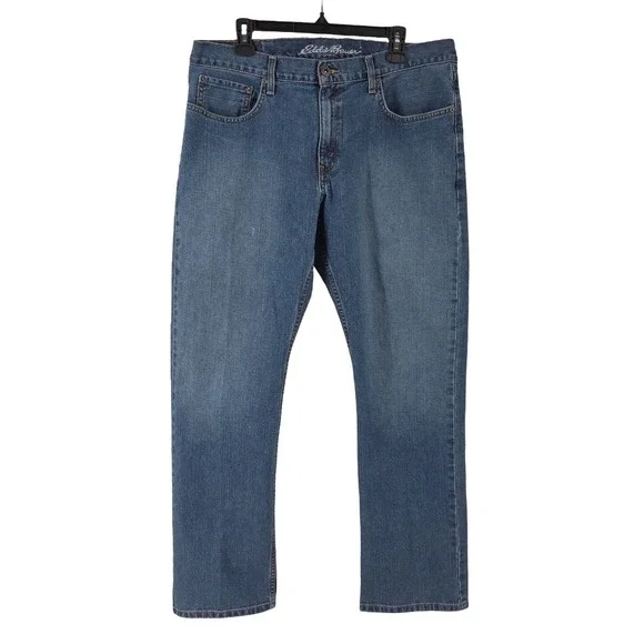Eddie Bauer‎ Jeans 36x32 Straight Mid Rise Medium Wash Blue Denim